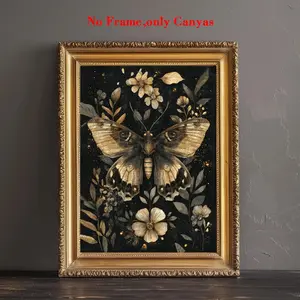 Vintage Poster Wall Art, Gothic Country Magic Creature Canvas Print, Unframed Unique Creative Decor for Bedroom and Living Room, Home Decor Accessory