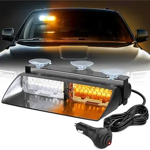 Nilight Strobe Lights Windshield Hazard Warning Safety Flash Lights with Suction Cups Super Bright LED Lights Amber White Car Accessories Auto Automotive  dealsforyoudays snow plow