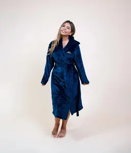 Women's Recovery Robe Long Sleeved with Pockets Elegant Design for Medical Drains Post Surgery Comfortable Lightweight Hospital Gown