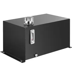 【DealsForYouDays】VEVOR Hydraulic Fluid Tank 10 Gal Fuel Tank Heavy Duty Hydraulic Steel Tank Reservoir, Gasoline Transfer Tanks, Hydraulic Reservoir with Strainer Temp Gauge Filter Breather Cap for Tractors & Trucks