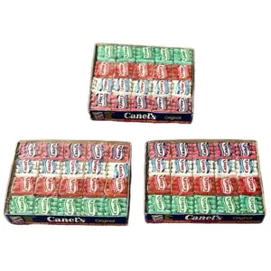 3-Pack Canels Original Chewing Gum - 20 Pieces Per Pack - Mexican Candy Gum Snack with Tutti-Frutti Peppermint Cinnamon & Spearmint Flavors juicy fruit Fruity