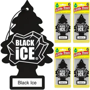 LITTLE TREES Car Air Freshener | Hanging Tree Provides Long Lasting Scent for Auto and Home | Black Ice, 24 Air Fresheners