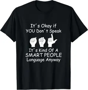 American Sign Language Funny ASL Casual Short Sleeve Cotton T-Shirt