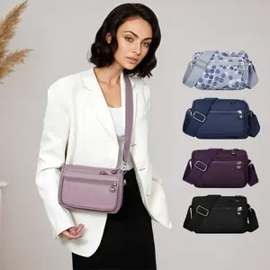 Practical Multi-Pocket Crossbody Bag for Women Waterproof Messenger Bag with Zipper for Commuting and Mother's Day Gifts