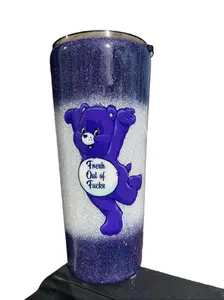 22 ounce Fresh out of F*cks swear bear epoxy tumbler