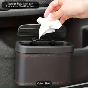 Car Organizer Bin, Leather Trash Can for Car Seat Back, Multi-Functional Storage Solution, Car Storage Organizers, Essential Car Accessories