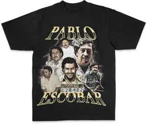Pablo Escobar Bootleg Vintage T-Shirt, Fashion Cotton, Full Sizes, Full Colors, For Men, For Women