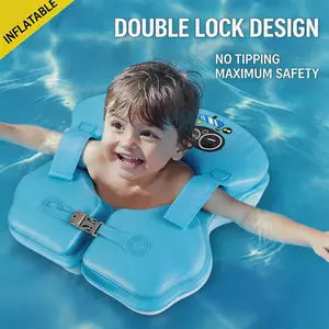 Inflatable Baby Swim Float 0-4 Years, Toddler Pool Float Ring with Underarm Support, Kids Swimming Trainer Buoyancy Vest Ring for Pool Beach Summer