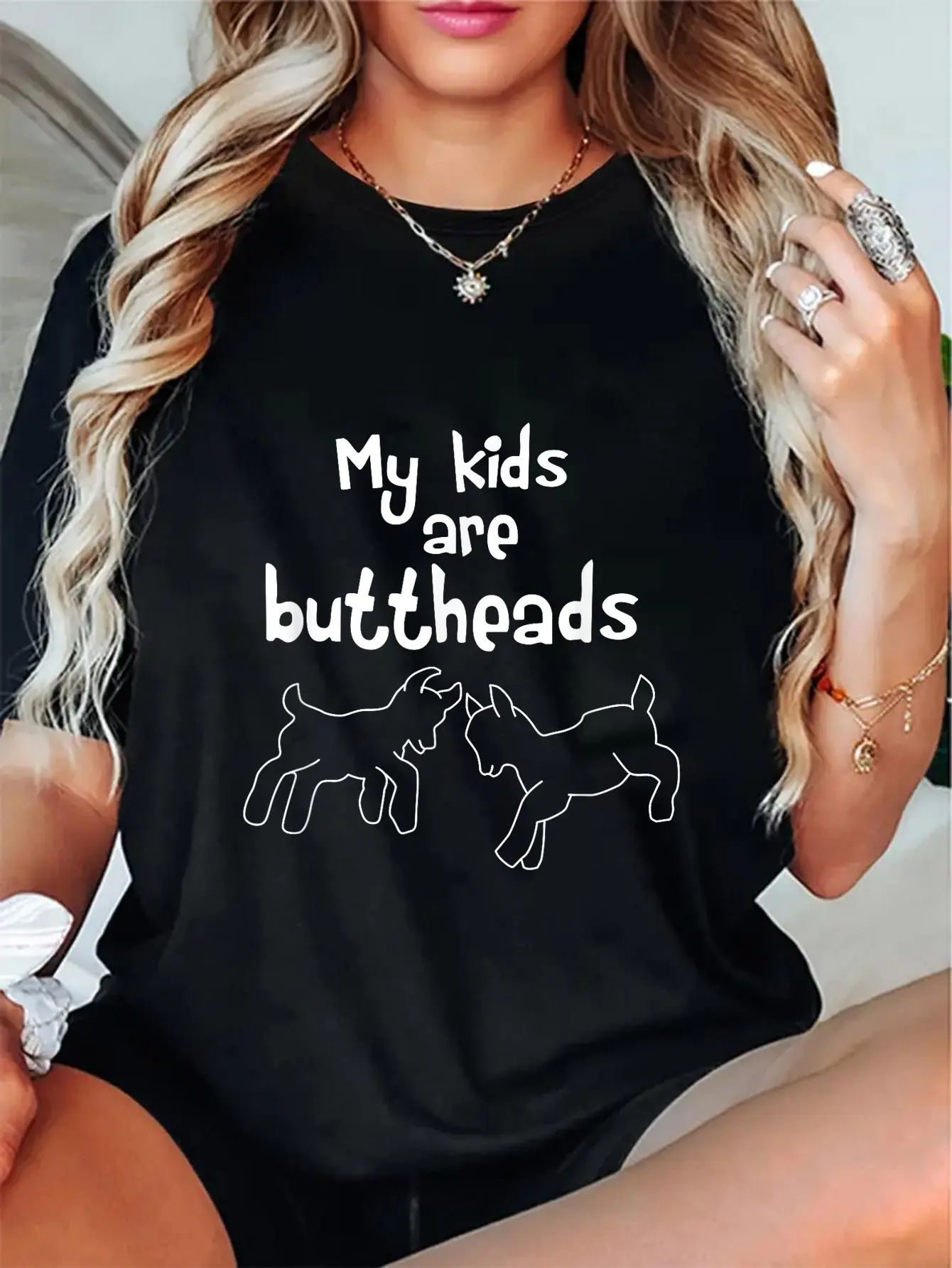 100% Cotton Unisex My Are Buttheads T Shirt Goat Mom Lady Lover Farmer T-Shirt