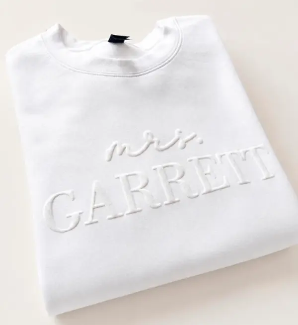 Custom Embossed Sweatshirt, Bride Gift, Something Blue Before I do, Gildan Sweatshirt Custom with Puff Vinyl