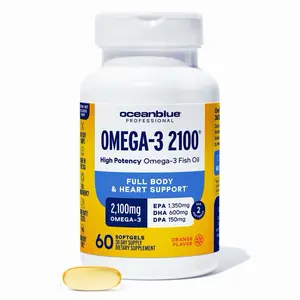OceanBlue Omega-3 2100 Capsules — Advanced Full Body & Heart Support Formula with 2100mg Omega-3s EPA DHA DPA for Cardiovascular Cognitive Joint Health Supplement Healthcare