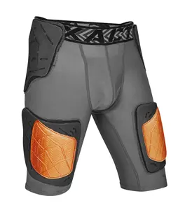 Men's Gladiator 5-Pad Football Girdle with Cup Pocket (Gray Bronze)
