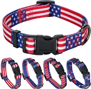  American Flag Dog Collar – Small Adjustable Patriotic Pet Collar for 4th of July