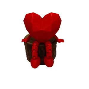 3D Printed Articulated Heart Model Movable Joints Holiday Decoration