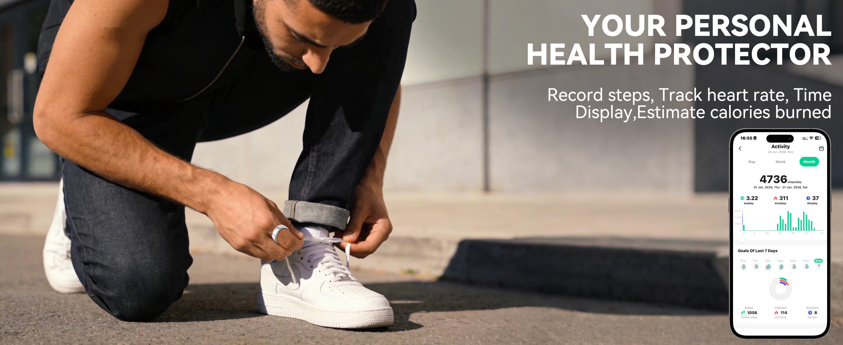 2026 New Smart Ring, Sleep & Heart Rate Monitoring, Waterproof for Swimming, Unisex Couple Style, Compatible with Android & iOS 2026 New Smart Ring, Sleep & Heart Rate Monitoring, Waterproof for Swimming, Unisex Couple Style, Compatible with Android & iOS