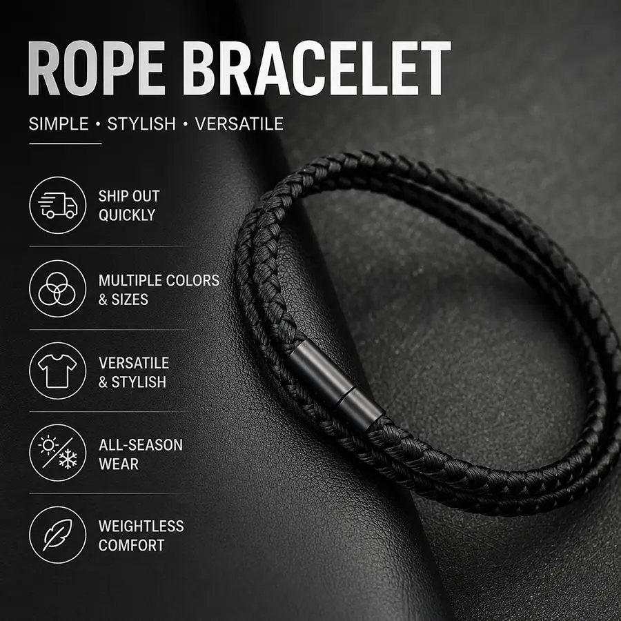 Minimalist Men Bracelet With A Grade 4mm Keel Rope Multiple Colors And Sizes Available Handmade Braided Ethnic String Braclet