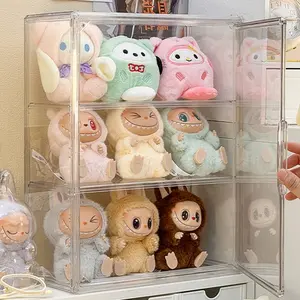 Labubu display box, canvas plush toy storage box, cotton doll blind box, figurine and ornament sorting box, Clear Storage Box