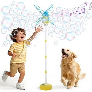 Windmill Bubble Machine Toys for Kids & Boys, Standing Bubble Blower with Lights &, 51", 130ml Tank, Bubble Solution Included, Toy for Parties & Birthdays