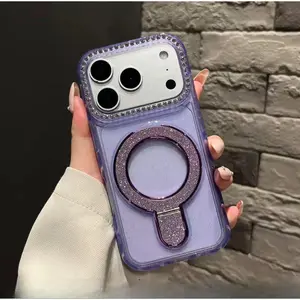 Rhinestone Glitter with Stand Case compatible with iPhone 17/16/15/14/13/12/Pro/Pro Max/Plus models