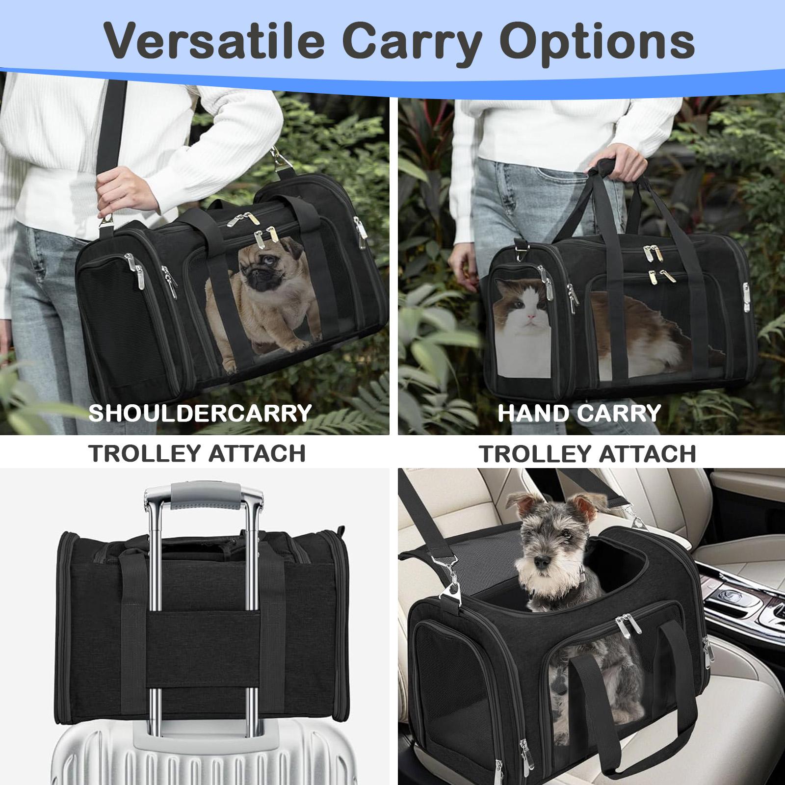 COZPAW Large Cat Carriers Dog Carrier Pet Carrier for Large Cats Dogs Puppies up to 25Lbs, Big Dog Carrier Soft Sided, Collapsible Travel Puppy Carrier - Large