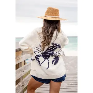 Cape Cod Lobster Cream Cardigan Cape Cod Lobster Cream Cardigan