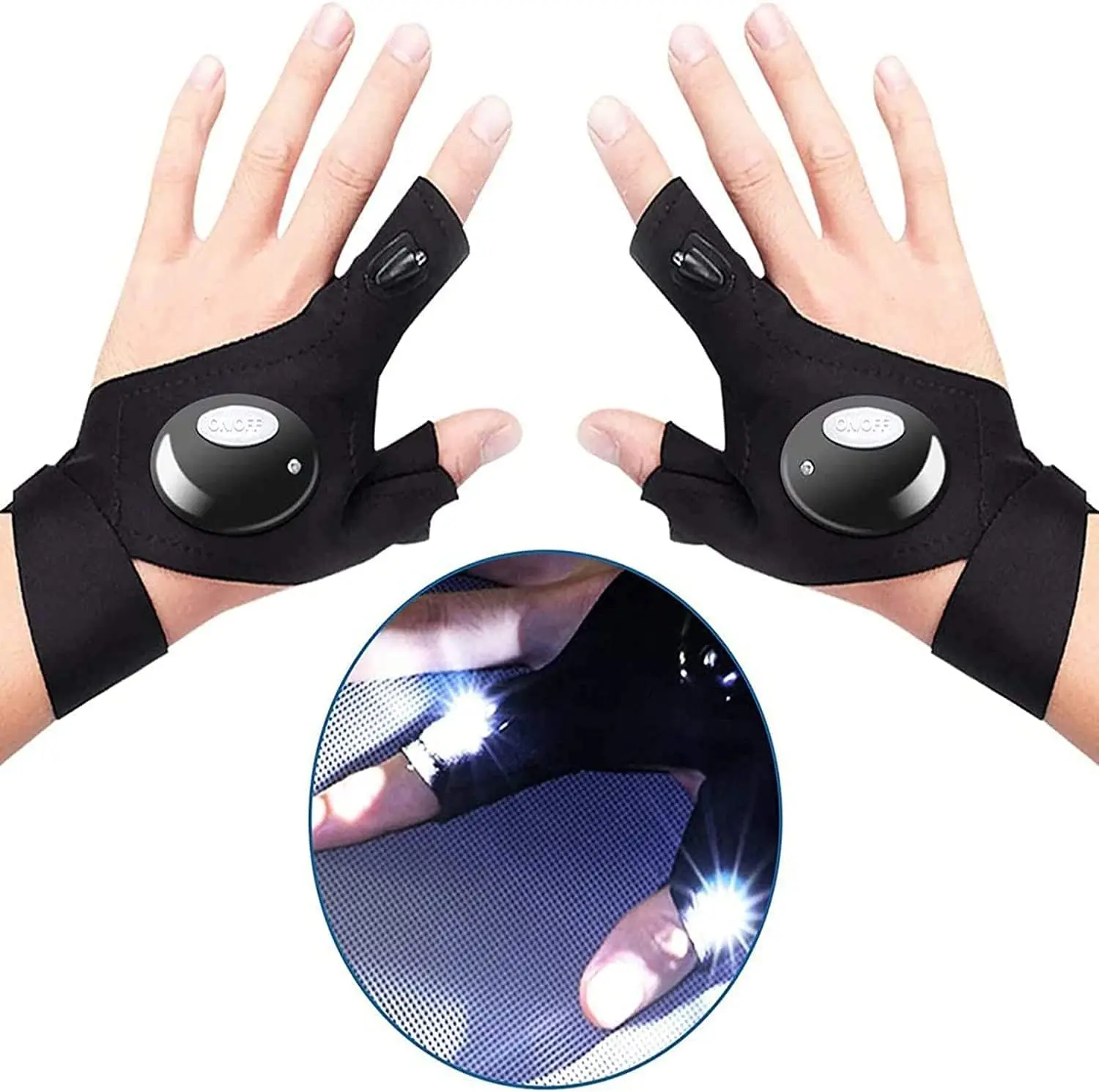 Led Flashlight Gloves, Anniversary Birthday Easter Gifts for Men Dad Him, Gifts for Men Who Have Everything, LED Gloves for Hunting Fishing Repairing