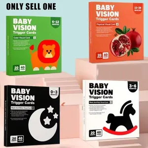 Montessori 0-12Month Baby Vision Cards Black and White Flash Card High Contrast Stimulate Newborn Visual Early Learning Kids Toy
