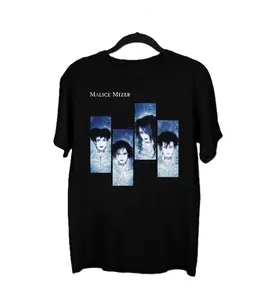 Collection Malice Mizer Band Short Sleeve Black T-shirt Unisex Cotton Fabric Crewneck Menswear Top