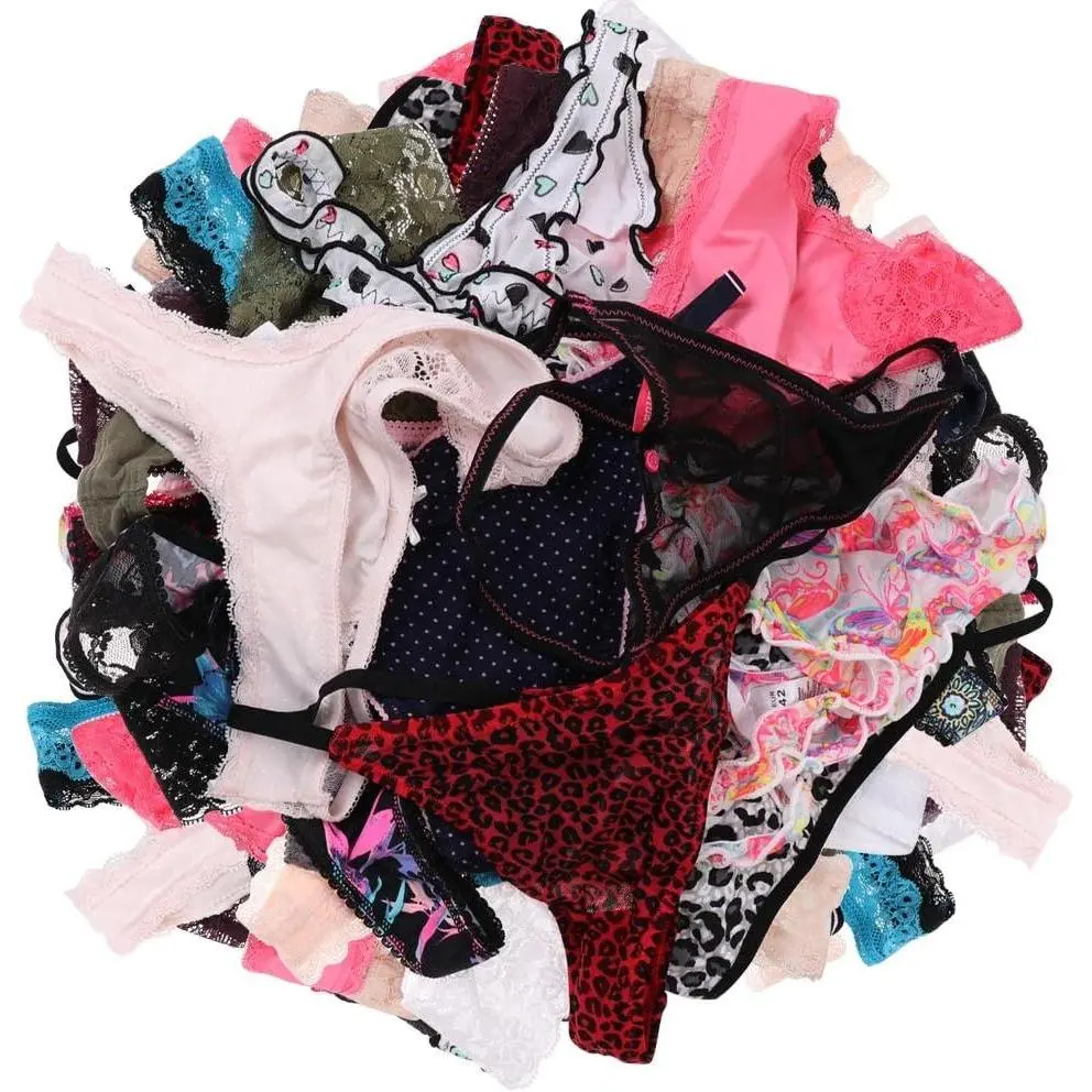 Women's Cute Lace Elastane-Polyester Fabric Panties - 20-Pack Basic Low Waist T-Backs Thongs, Assort Size, Cold Wash Compatible, Multicolor, Casual, Lightweight, Plain, Pull On, Sexy, Tummy Slimming Fit