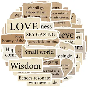 Quote Sticker, 50pcs/set Motivational Waterproof Vinyl Sticker, Decorative Sticker for Water Bottle, Laptop, Computer, Ornaments