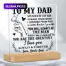 To My Dad Letter-Printed Acrylic Ornament, Creative Desktop Decoration Plaque for Home & Office, Acrylic Decorative Plaque Sign with Wooden Base, Desk Decoration, Ideal for Dad Gifts
