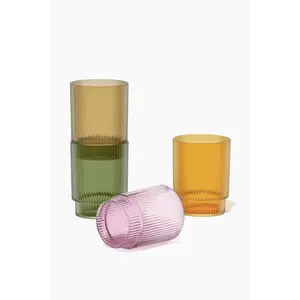 Fluted Tumbler - Set of 4 Mixed Colors