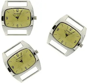 PlanetZia 2pcs Rectangle Ribbon Watch Faces for Your Interchangeable Beaded Bands TVT-1086CH