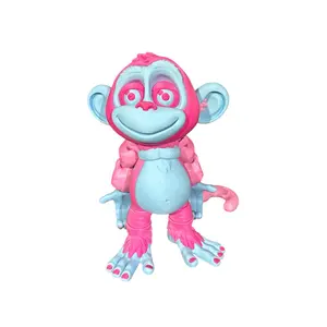 8” Monkey Figurine – Pink & Blue Finish | Cute Display Collectible