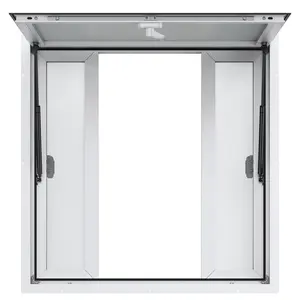 VEVOR Concession Window 36"x36", Aluminum Alloy Food Truck Service Window with 4 Horizontal Sliding Windows & Awning Door & Drag Hook, Up to 85 Degrees Serving Window for Food Truck Concession Trailer