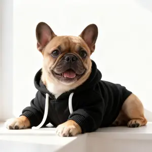 Cozy Hoodie Puppy Sweater（Runs Small / Size Up) 100% Cotton with Concealed Leash Buckle Chest Pocket Local Shipping for Pets