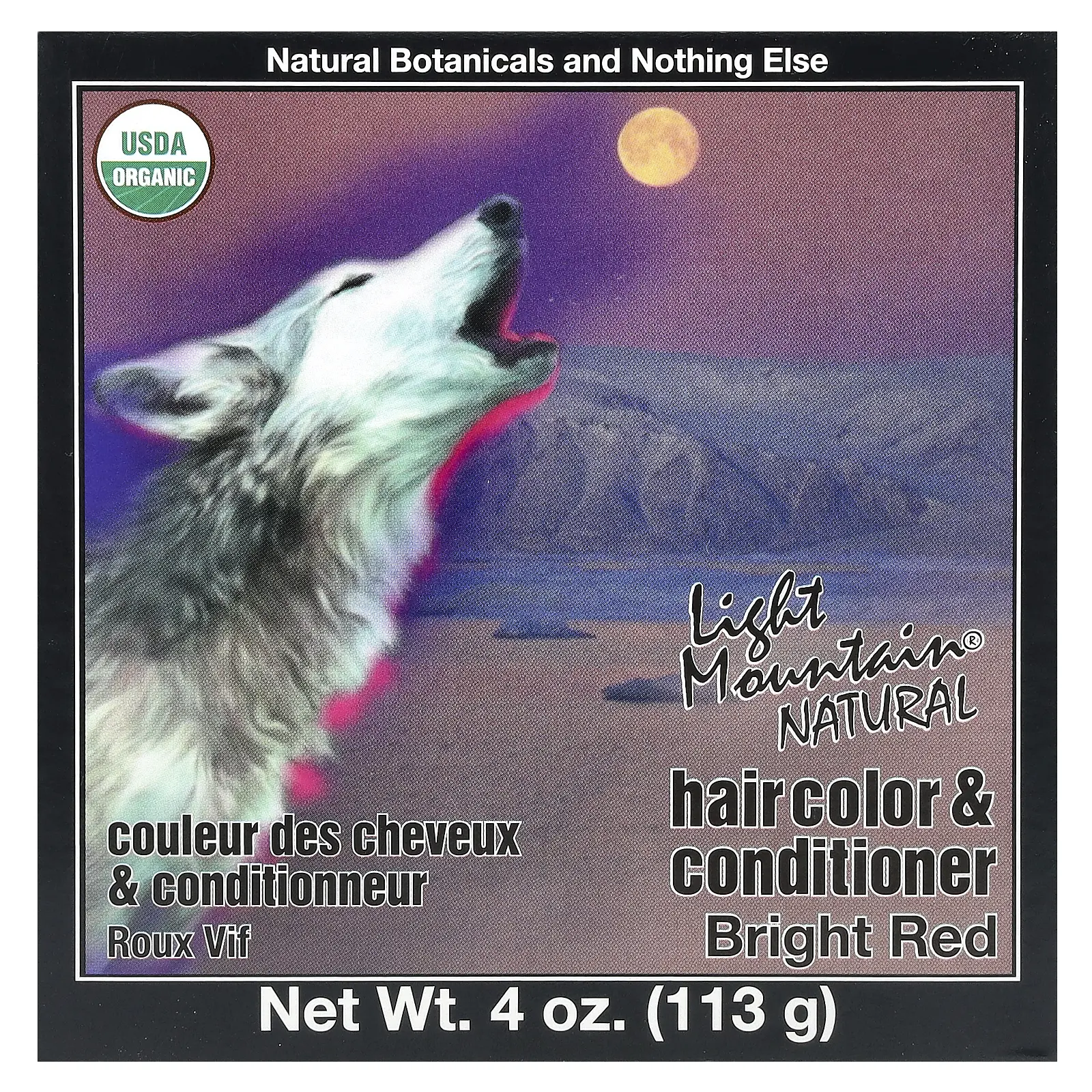 Light Mountain Natural Hair Color & Conditioner, Bright Red, 4 oz (113 g)