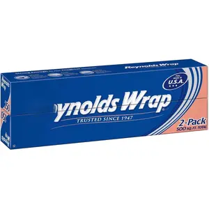 Reynolds Wrap Aluminum Foil 250 sq ft 2 Count for Catching Oven Drips Personalized Placemats and Keeping Wine Fresh
