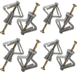 Hollow-Wall Anchors Drywall Anchor Kit with Self-Drilling Screws Total 60 Pcs (30 Anchors + 30 Screws)