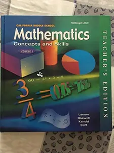 USED-California Middle School Mathematics: Concepts and Skills, Course 1(Teacher's Edition) by MCDOUGAL LITTEL (Hardcover)