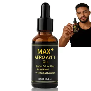 3 Bottles Max+ Afro Ayiti Men Oil Natural Herbal Formula for Hair Growth Thickening Moisturizing Scalp Treatment Strengthen Hair Care