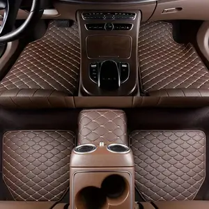 Car Floor Mat, PU Leather Waterproof & Dust-proof Auto Foot Pad Set, Universal Car Interior Accessories for Car Styling
