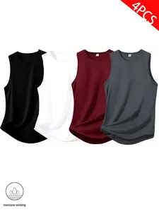 Men's Fashion Business Casual Vest Set, Breathable Polyester Fabric, Slim Fit, All Seasons, Geometric Pattern, Holiday Gift