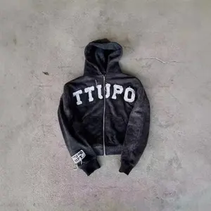 Zip-up Hoodies Vintage Oversized Graphic Hoodies Street Hoodies Sweatshirt Jackets Unisex Tops Matching Casual Fashion