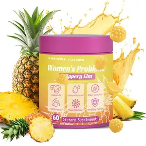 Feminine Probiotic Gummies | Slippery Elm & Prebiotics Lactobacillus | pH Balance & Dryness Relief Supplement, 60 Count