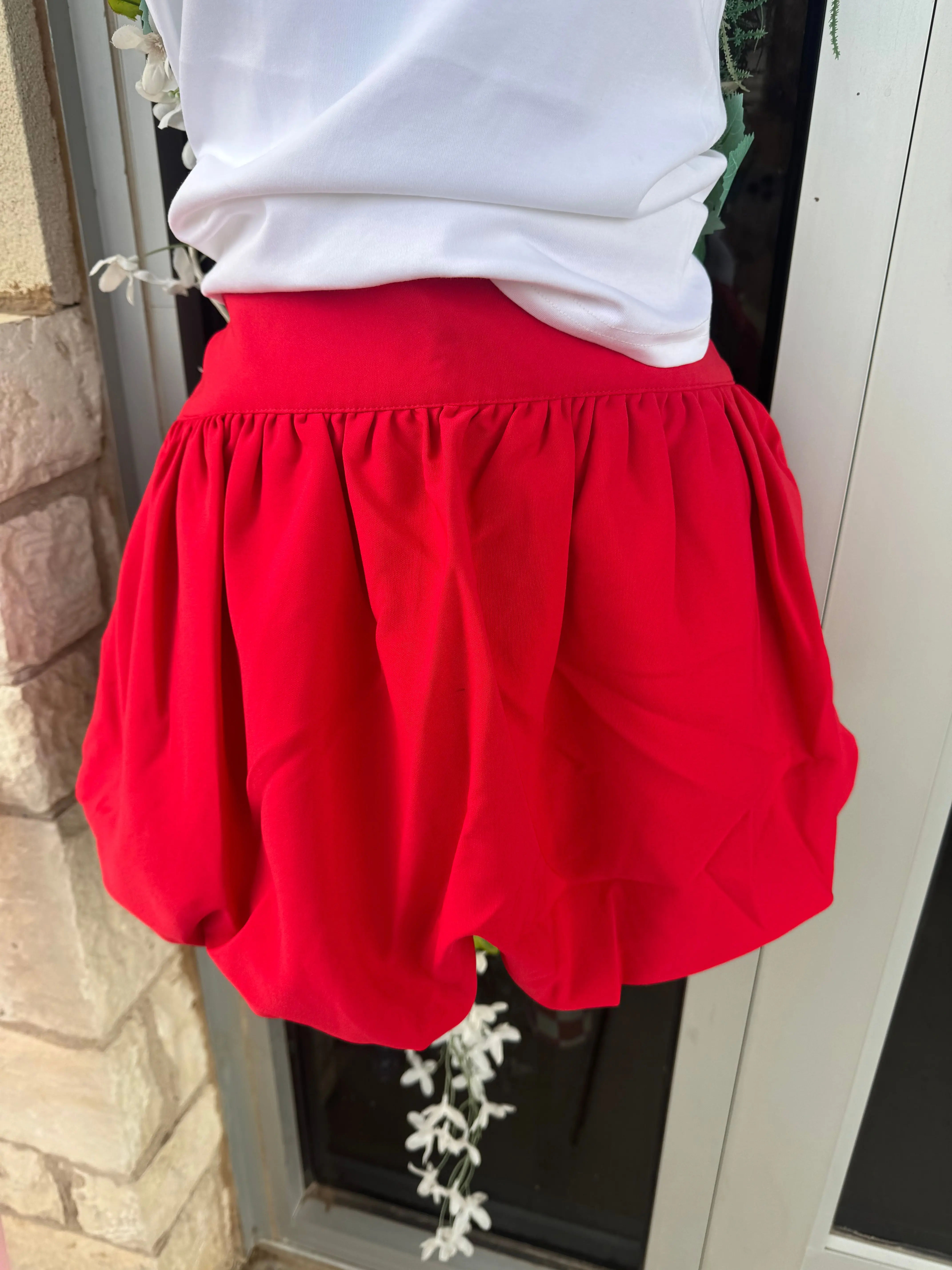 RED HOT BUBBLE SKORT