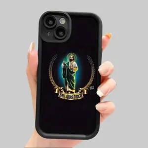 Holy Jesus Pattern Silicone Protective Phone Case - 1.2mm Raised Lips, Non-Slip Durable, Full Body Cover for iPhone 17/16/15/14/13/12/11 Series Pro & Pro Max, Mobile Phone Casing Accessory