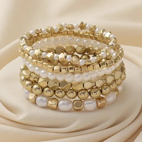 Women's Elegant Faux Pearl Decorated Beaded Bracelets, Hand Chain, Trendy Exquisite Bracelet, Fashionable Jewelry As Birthday Gift for Girlfriend, Pretty Bracelet, Beautiful Bracelets