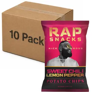 Rap Snacks Rick Sweet Chili Ross Lemon Pepper Potato Chips 2.2oz Cup (Pack of 10)