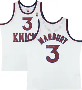 Stephon Marbury New York Knicks Autographed Mitchell & Ness 2002-2003 White Alternative Swingman Jersey - Fanatics Authentic Certified